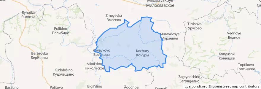Mapa de ubicacion de Кочуровское сельское поселение.