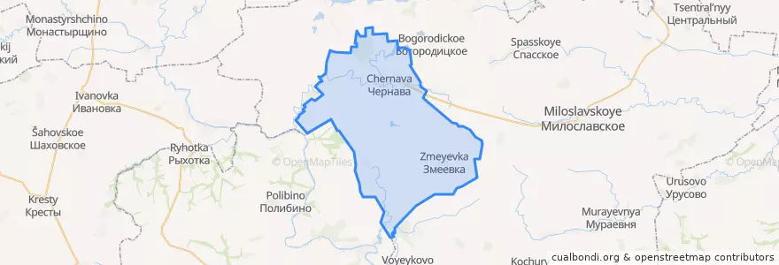 Mapa de ubicacion de Чернавское сельское поселение.
