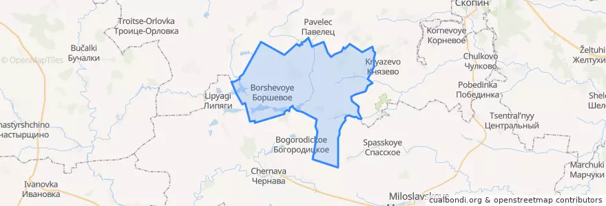 Mapa de ubicacion de Павловское сельское поселение.