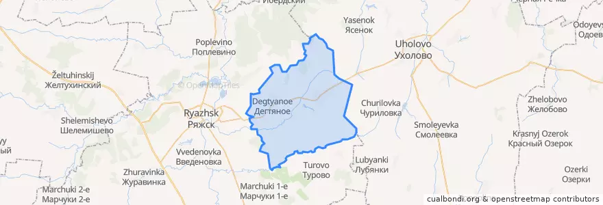 Mapa de ubicacion de Дегтянское сельское поселение.
