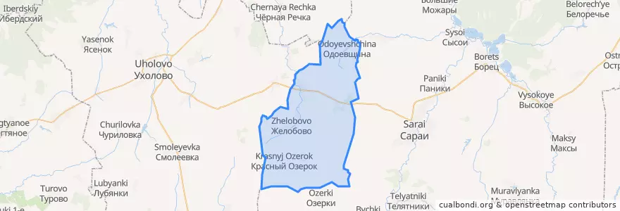 Mapa de ubicacion de Желобовское сельское поселение.