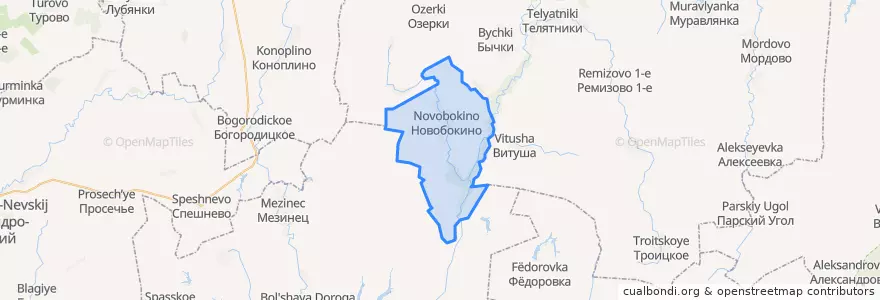 Mapa de ubicacion de Новобокинское сельское поселение.