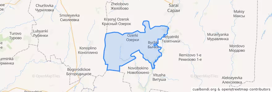 Mapa de ubicacion de Бычковское сельское поселение.