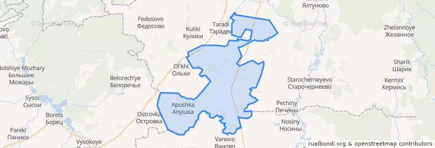 Mapa de ubicacion de Лесно-Полянское сельское поселение.