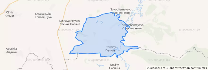 Mapa de ubicacion de Печинское сельское поселение.
