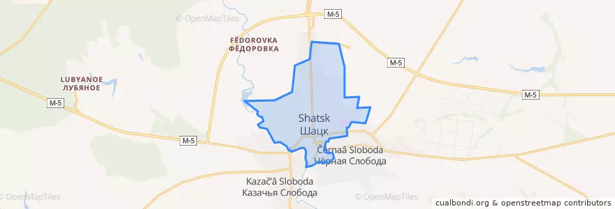 Mapa de ubicacion de Шацкое городское поселение.