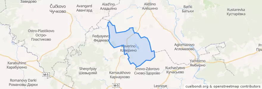 Mapa de ubicacion de Каверинское сельское поселение.