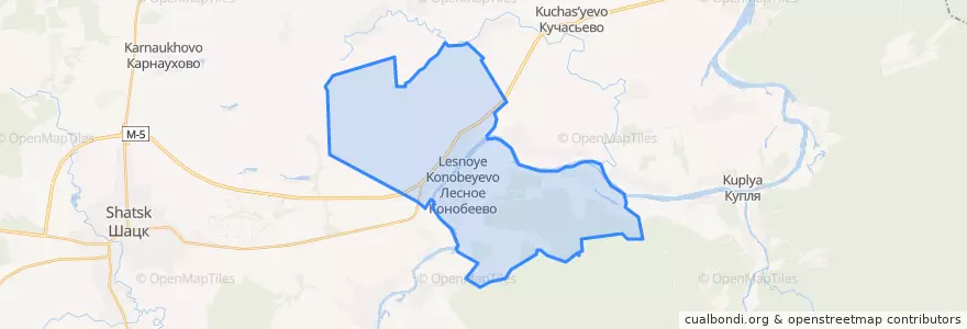 Mapa de ubicacion de Лесно-Конобеевское сельское поселение.