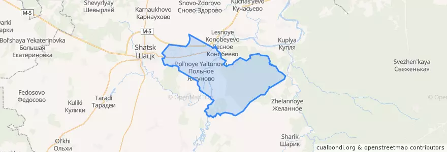 Mapa de ubicacion de Польно-Ялтуновское сельское поселение.