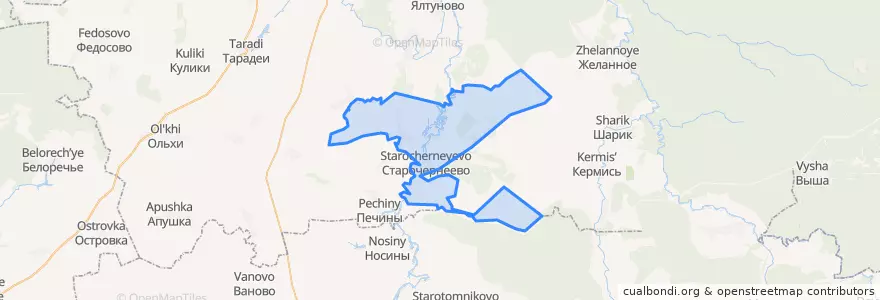 Mapa de ubicacion de Новочернеевское сельское поселение.