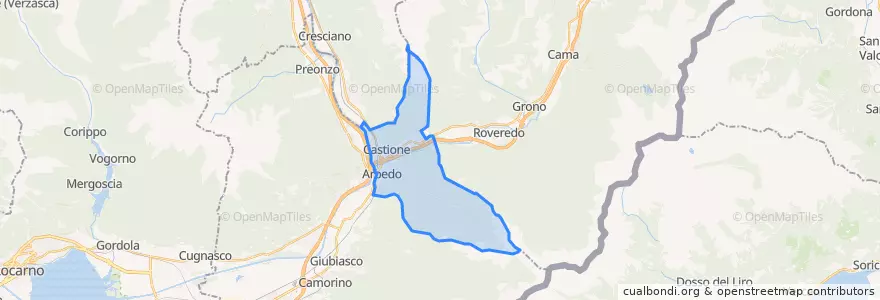 Mapa de ubicacion de Kreis Arbedo-Castione.
