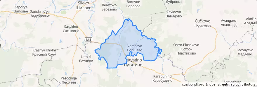 Mapa de ubicacion de Строевское сельское поселение.