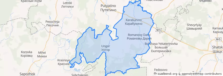Mapa de ubicacion de Карабухинское сельское поселение.