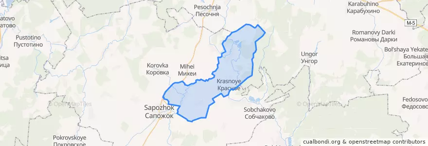 Mapa de ubicacion de Березниковское сельское поселение.