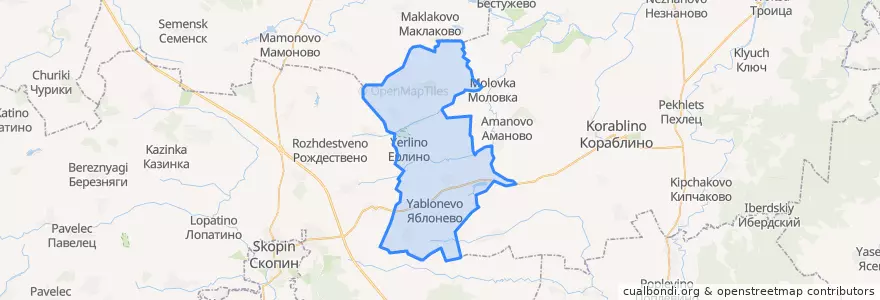 Mapa de ubicacion de Яблоневское сельское поселение.