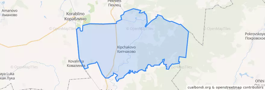 Mapa de ubicacion de Кипчаковское сельское поселение.