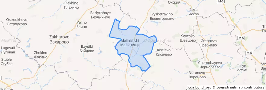 Mapa de ubicacion de Малинищинское сельское поселение.