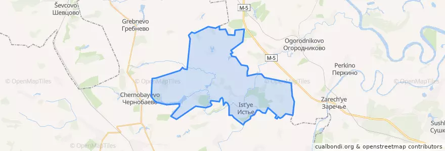 Mapa de ubicacion de Истьинское сельское поселение.