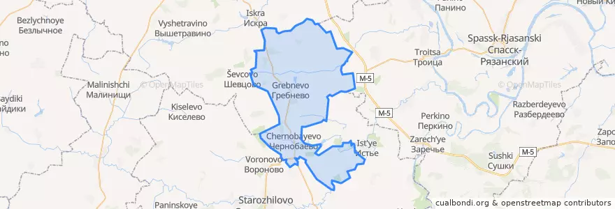 Mapa de ubicacion de Гребневское сельское поселение.