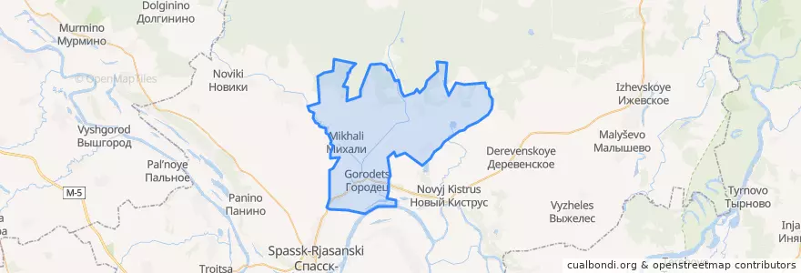 Mapa de ubicacion de Михальское сельское поселение.