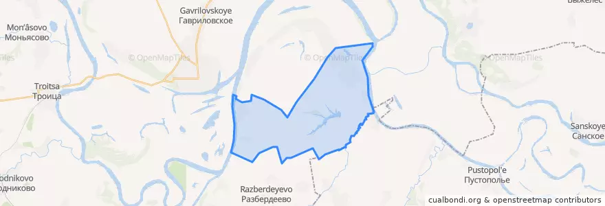 Mapa de ubicacion de Исадское сельское поселение.