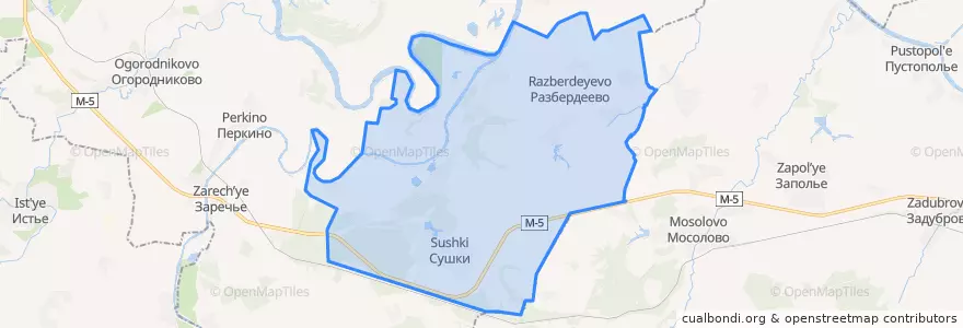 Mapa de ubicacion de Кирицкое сельское поселение.