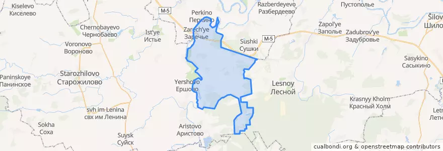 Mapa de ubicacion de Заречинское сельское поселение.