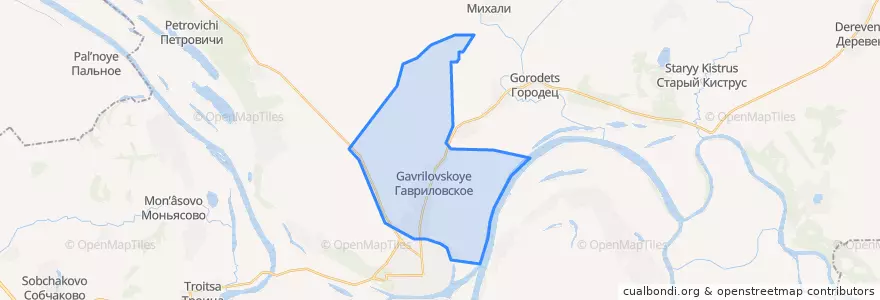 Mapa de ubicacion de Гавриловское сельское поселение.