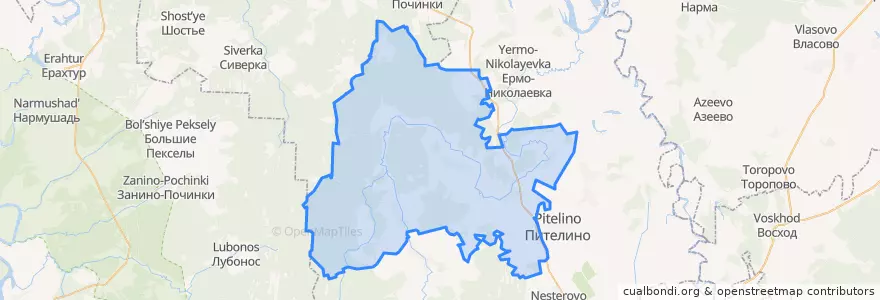 Mapa de ubicacion de Потапьевское сельское поселение.
