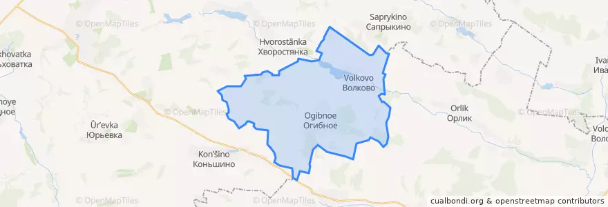 Mapa de ubicacion de Огибнянское сельское поселение.