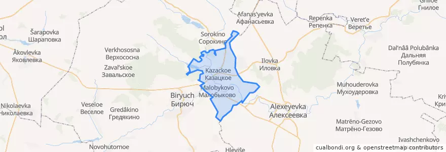 Mapa de ubicacion de Стрелецкое сельское поселение.