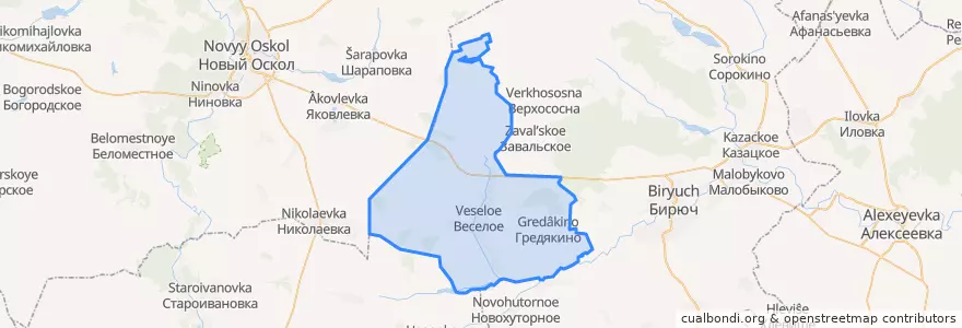 Mapa de ubicacion de Веселовское сельское поселение.