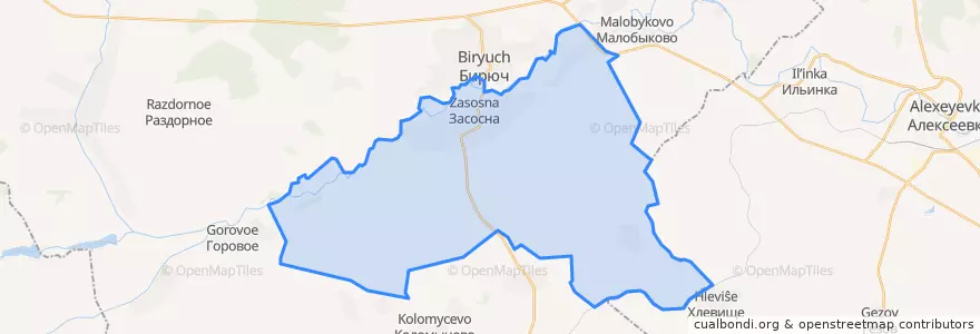 Mapa de ubicacion de Засосенское сельское поселение.