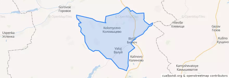 Mapa de ubicacion de Коломыцевское сельское поселение.