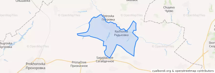 Mapa de ubicacion de Радьковское сельское поселение.