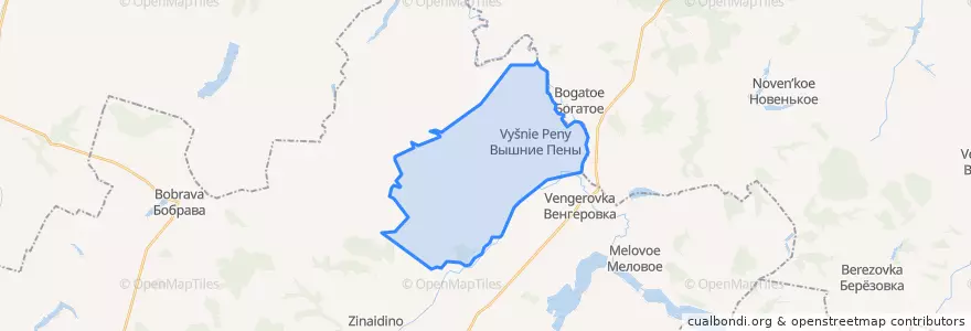 Mapa de ubicacion de Вышнепенское сельское поселение.