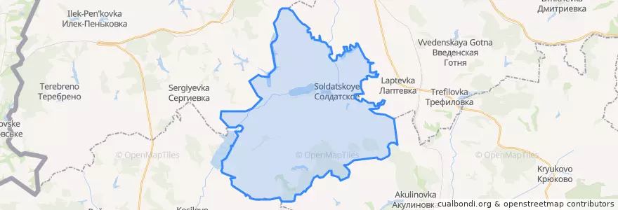 Mapa de ubicacion de Солдатское сельское поселение.