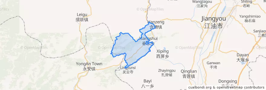 Mapa de ubicacion de Xiangquan.