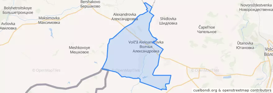Mapa de ubicacion de Волчье-Александровское сельское поселение.