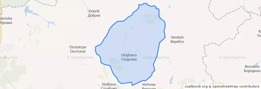 Mapa de ubicacion de Глодневское сельское поселение.