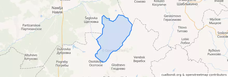 Mapa de ubicacion de Добриковское сельское поселение.
