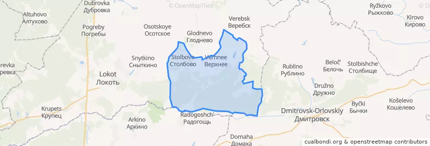 Mapa de ubicacion de Столбовское сельское поселение.