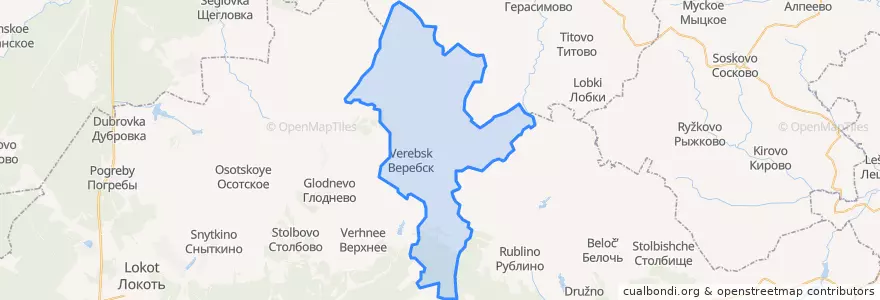 Mapa de ubicacion de Веребское сельское поселение.