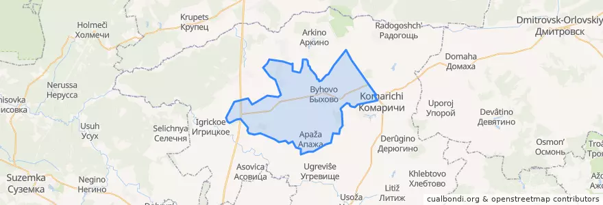 Mapa de ubicacion de Быховское сельское поселение.