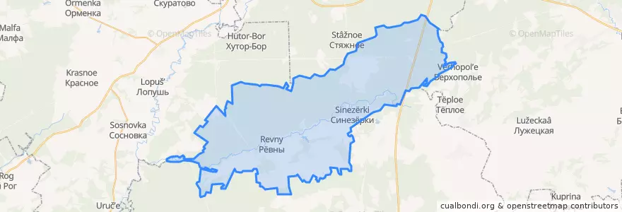 Mapa de ubicacion de Синезёрское сельское поселение.