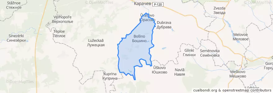 Mapa de ubicacion de Бошинское сельское поселение.