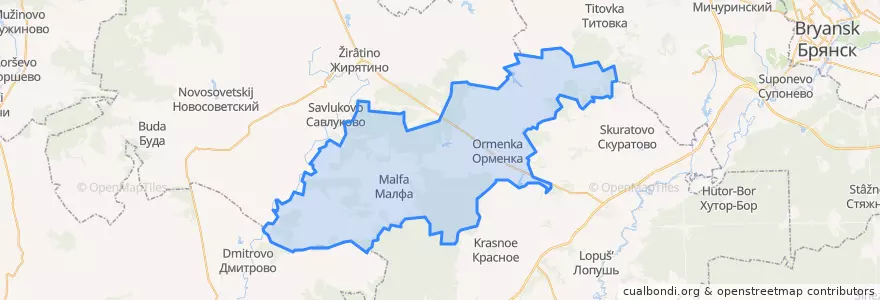 Mapa de ubicacion de Орменское сельское поселение.