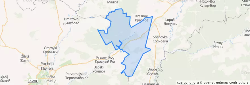 Mapa de ubicacion de Хмелевское сельское поселение.