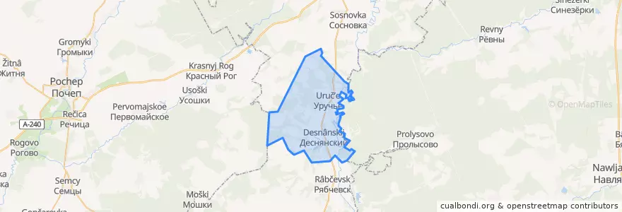 Mapa de ubicacion de Утынское сельское поселение.