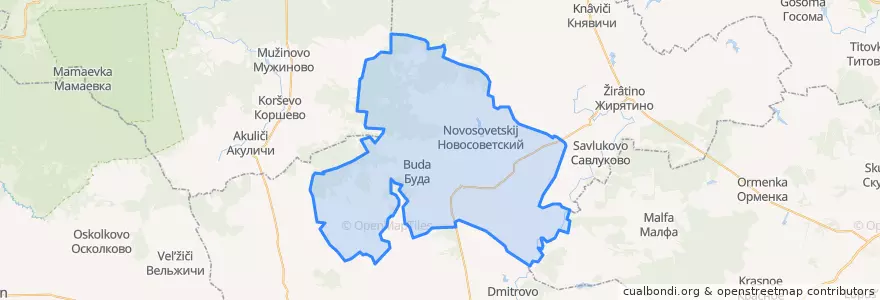 Mapa de ubicacion de Воробейнское сельское поселение.